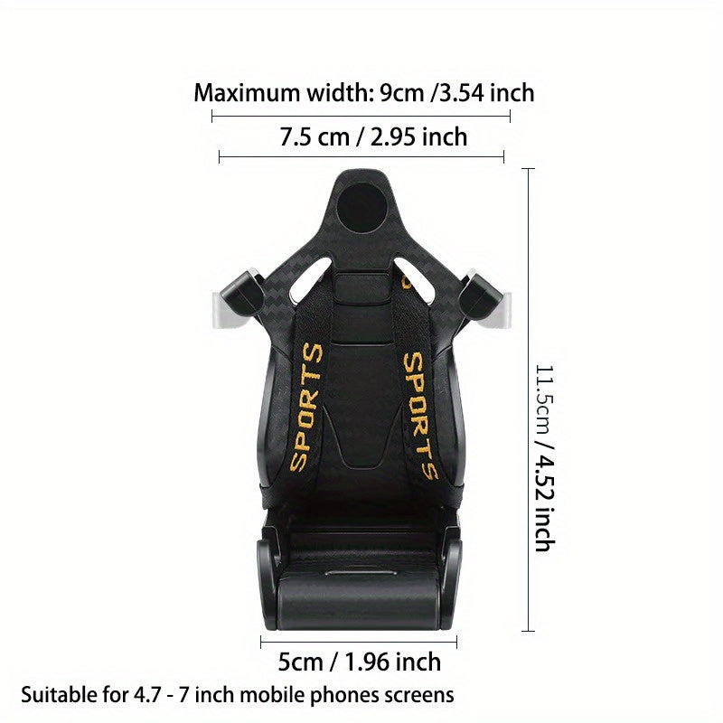 Racing Seat Design Car Phone Holder Mount Stand | Compatible for All Mobiles