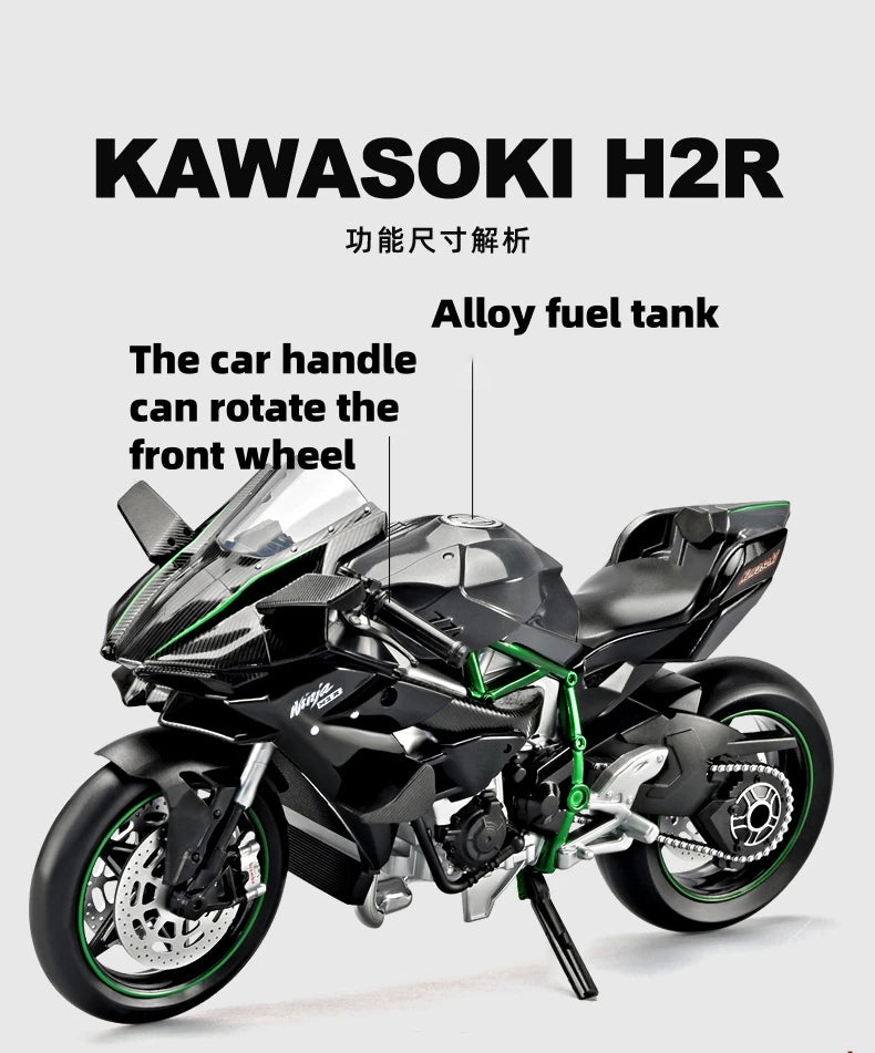 1:9 Kawasaki H2R With Spray Alloy Die Cast Motorcycle Model