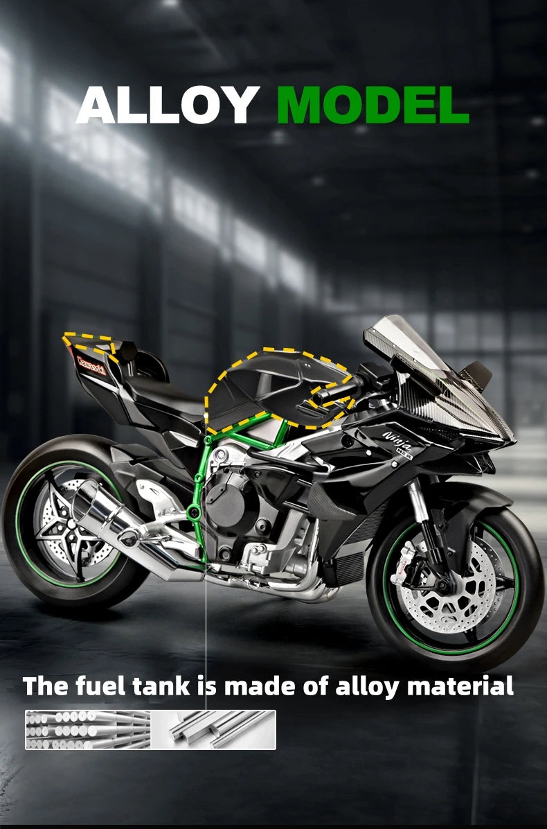 1:9 Kawasaki H2R With Spray Alloy Die Cast Motorcycle Model