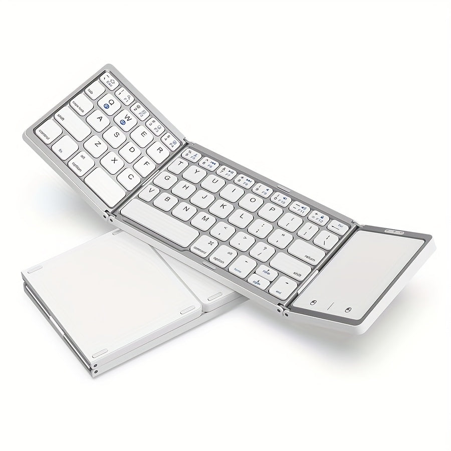 Foldable Wireless Keyboard With Touchpad | Compatiable For Laptop Tablet PC Smartphone Windows IOS Android